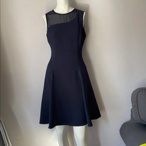 Reiss Textured Sheer Neckline Dress